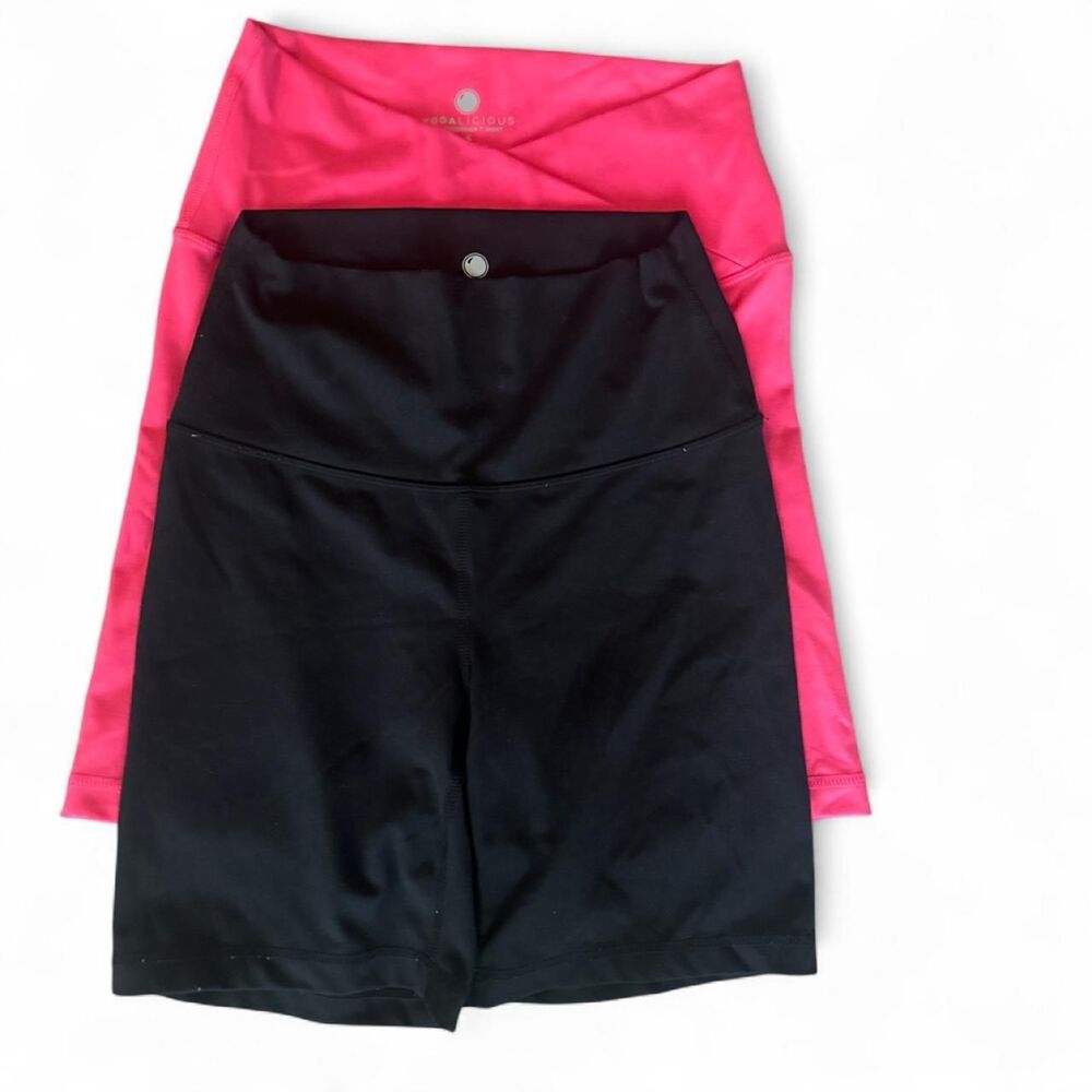Yogalicious Women's Pink and Black Shorts